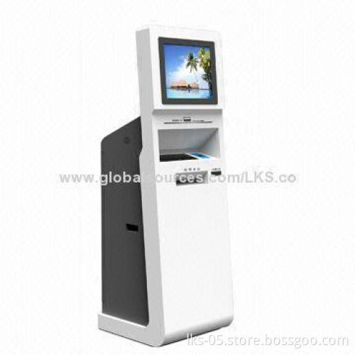 Swipe Card Reader Kiosk with 17-inch Touch Screen and Full Keyboard Functions